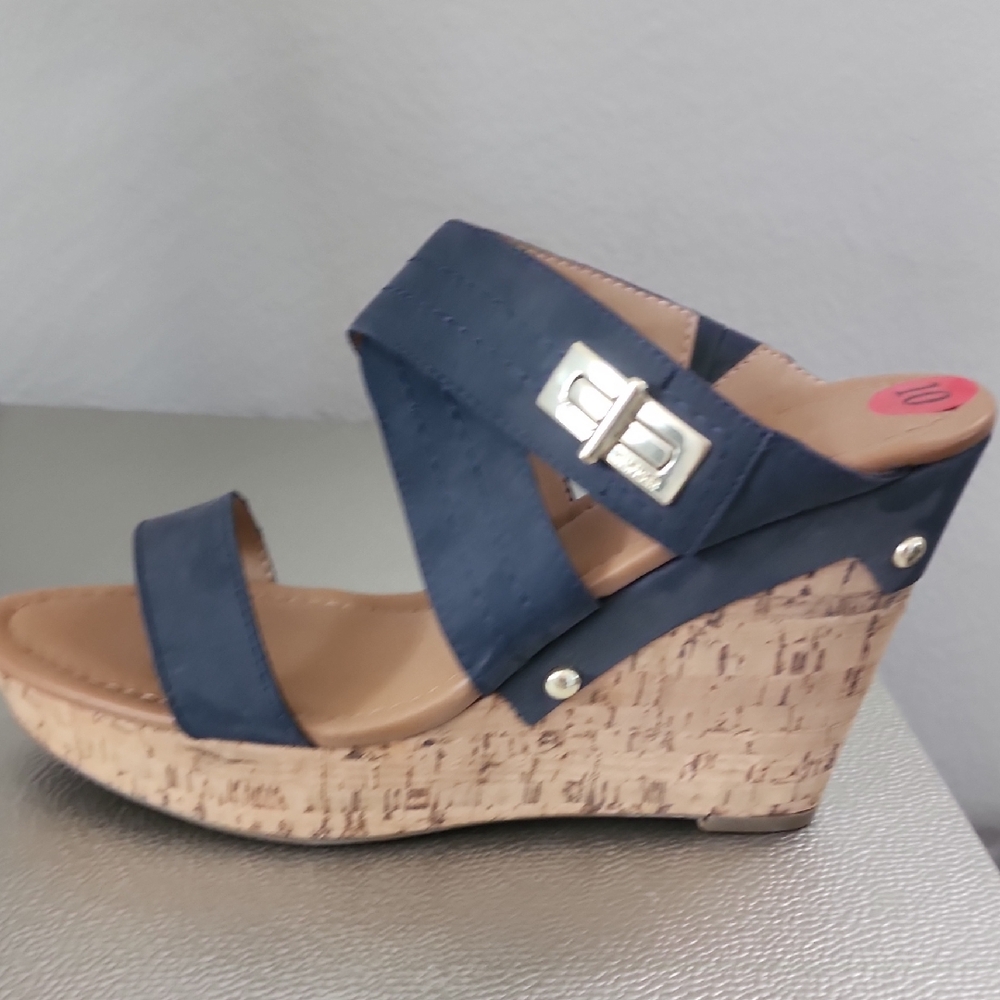 Tommy Hilfiger Navy Wedge Sandals